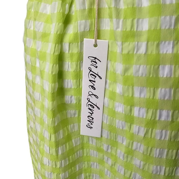 For Love & Lemons Maureen Midi Dress Size XS Gingham Tie  Side Textured - Picture 5 of 12